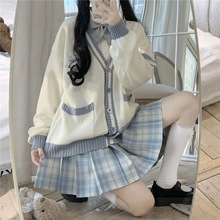 2022年新款秋冬衬衫开衫毛衣套装女日系软妹学院风学生校服