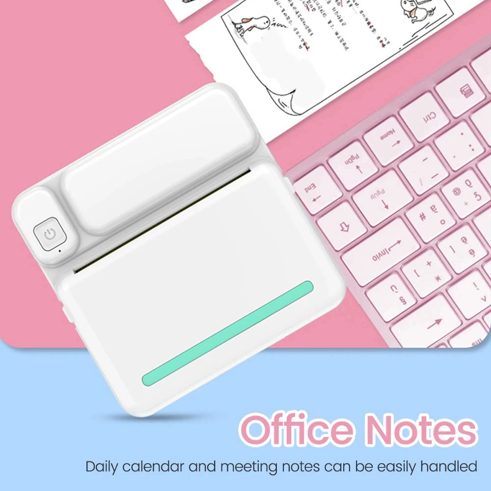 Mini Printer C19, handheld Bluetooth thermal printer, mobile app compatible, portable 135×60×155 mm