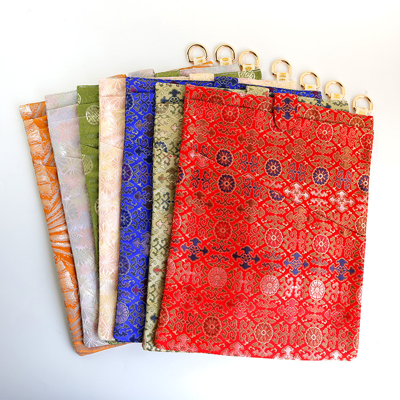 Fabric iPad bag, book storage bag, brocade e-book protective cover with dustproof inner liner