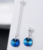 Crystal earings, long earrings, factory direct supply, wholesale, silver 925 sample, Korean style