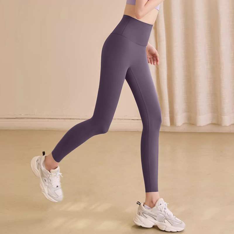 Pilates Yoga Shtanlar Yuqori Bel Shark Shtanlar Ayollar - Peach Uzun Shtanlar
