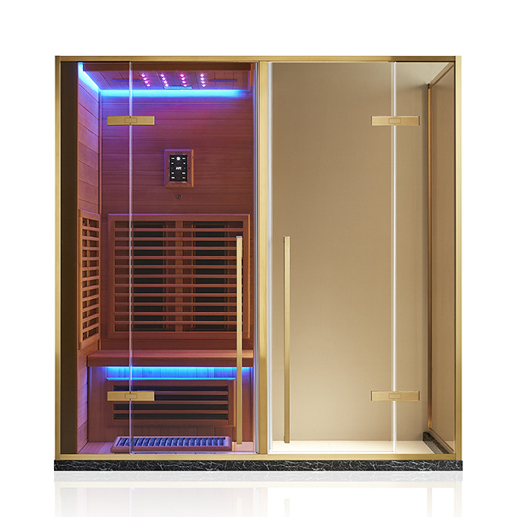 Fuente de la fábrica de lujo sauna general cuarto de baño sala de vapor en casa separación de vapor seco y húmedo partición de baño