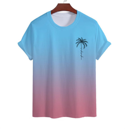 Short-sleeved vest, arched short-sleeved, young men's round collar, short-sleeved, t-shirt, printed casual