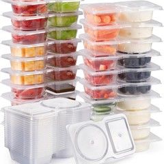 蓋付きクロスボーダー使い捨て2コンパートメントサラダドレッシングおよび調味料容器ディップボックス蓋付き2コンパートメント調味料ボックス