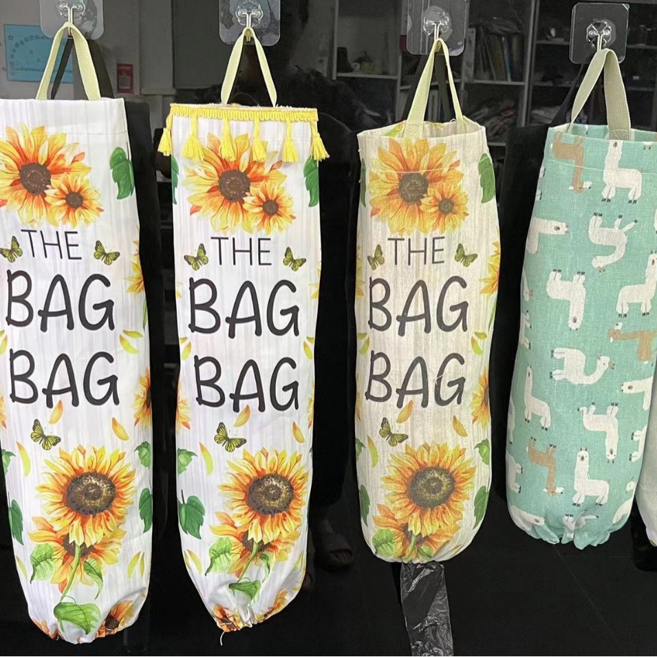 Bolsa de compras montada en la pared bolsa de almacenamiento en rack de almacenamiento bolsa de almacenamiento de basura colgante cocina del hogar bolsa de plástico bolsa de organización