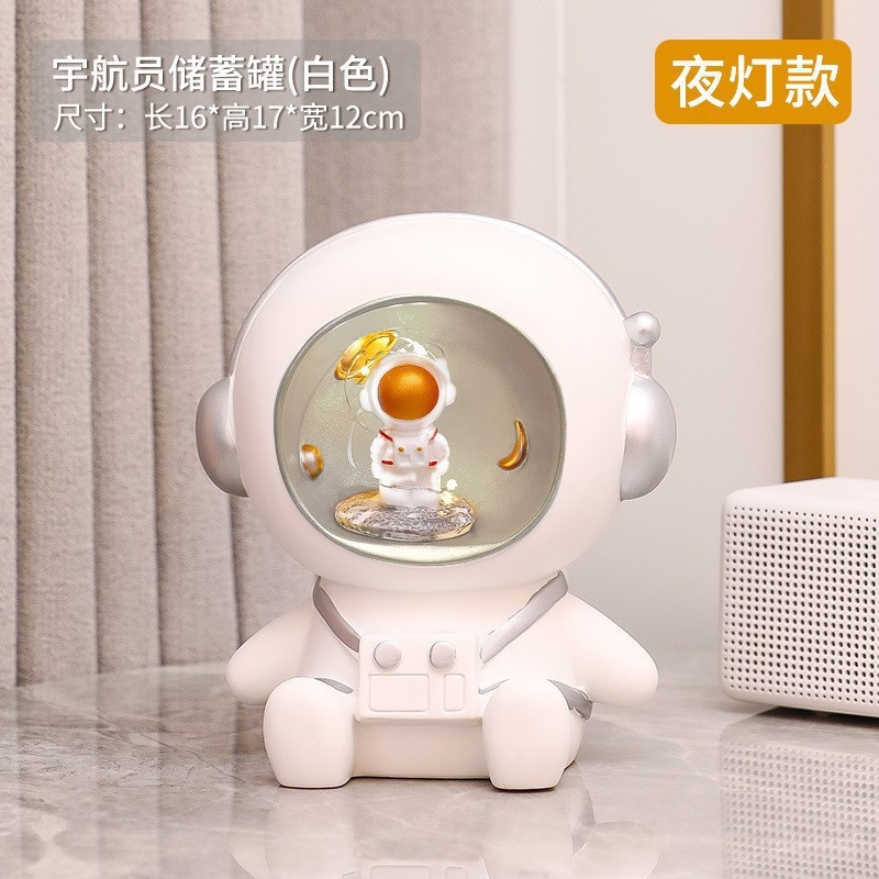 Reloj creativo astronauta alcancía puede guardar astronautas alcancía decoración del hogar Regalo de Cumpleaños de los niños