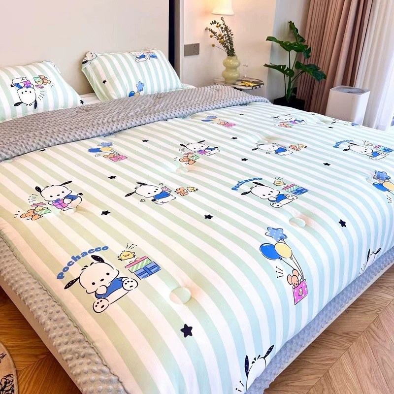Класс A Sanrio Milk Knit Cotton Doudou покрыт мультперсонажами детей осенью и зимой