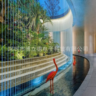 拉线水帘水幕雨帘拉丝流水景观瀑布水幕墙数字户外广场工程厂家-阿里巴巴