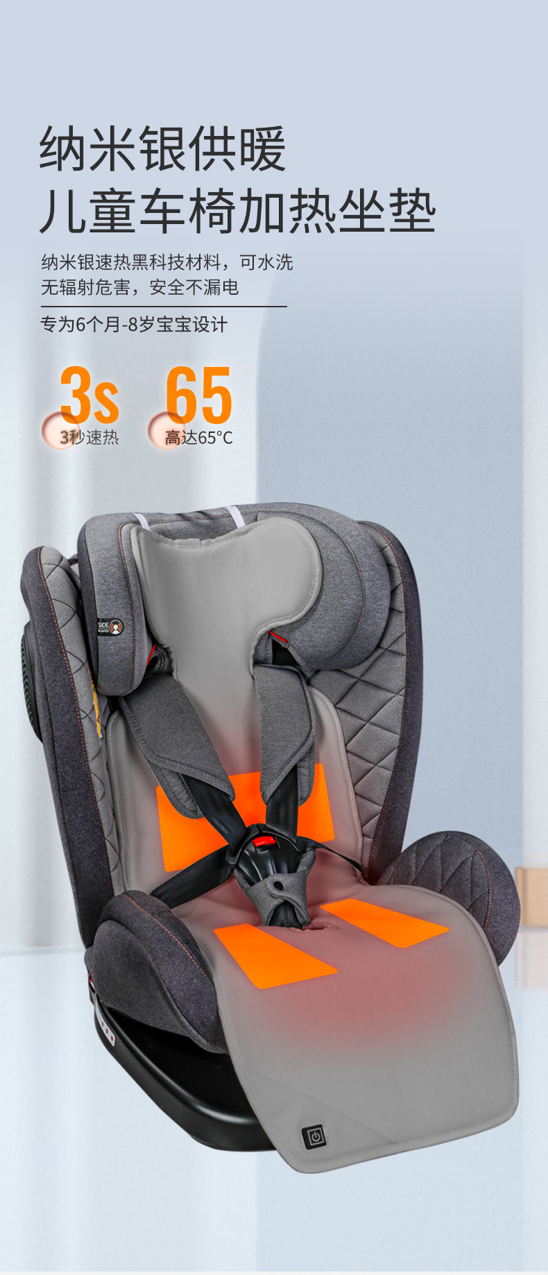 Car safety seat heated seat cushion new plush thickened multifunctional car seat cushion universal all-inclusive cushion