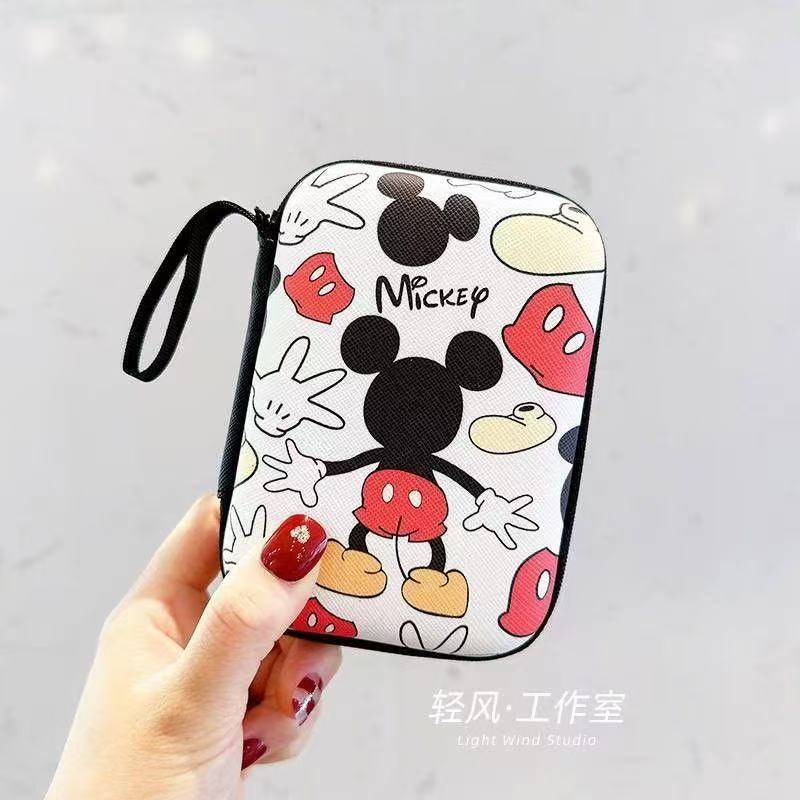 Cartoon nueva bolsa de almacenamiento de auriculares linda rectangular de dibujos animados, cargador de monedero grande, cable de datos, caja de almacenamiento de bolsa larga