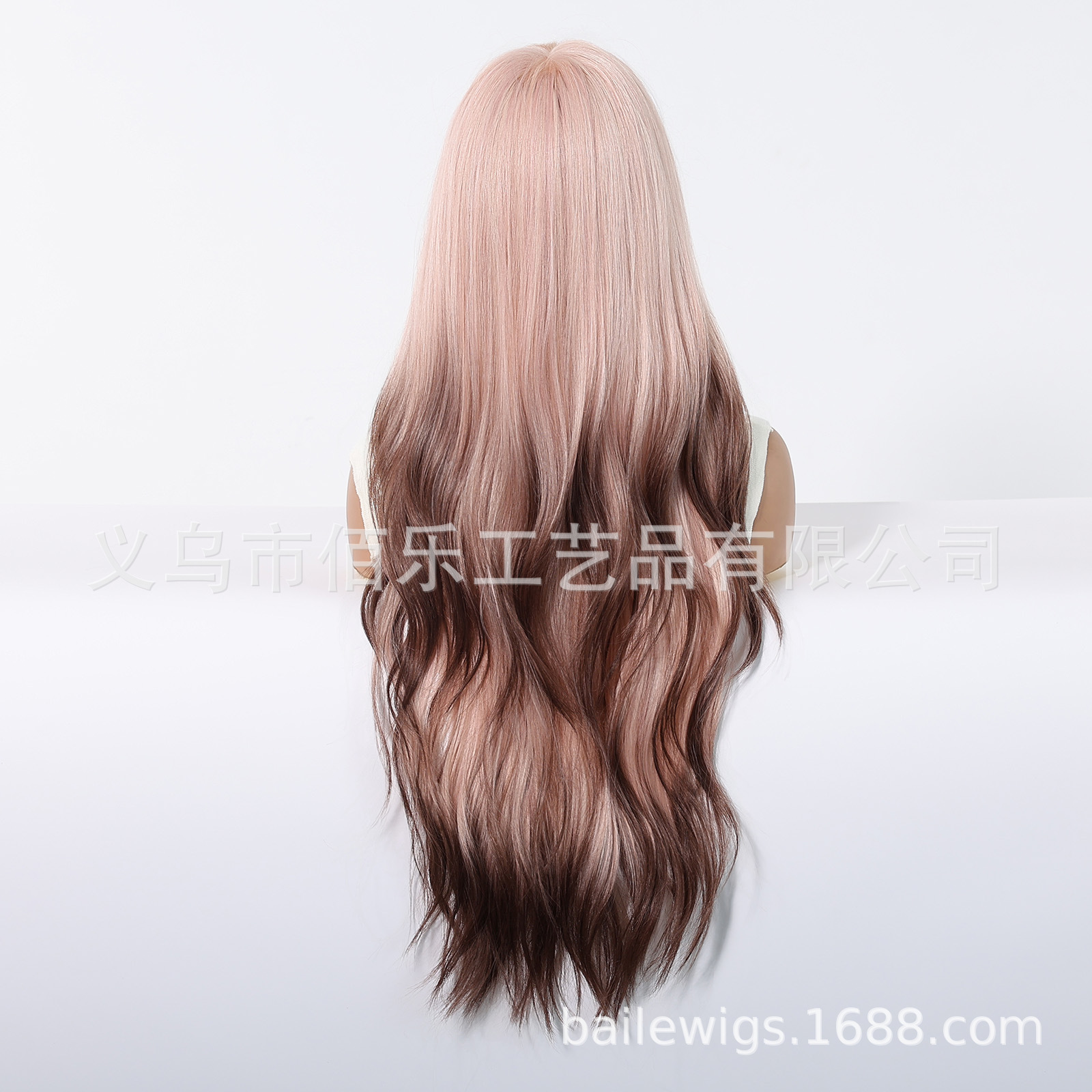 Peruca de mujer cubierta de cabeza rosa picante teñido cabello rizado largo Xuchang fibra química pelucas mujeres europeas y estadounidenses al por mayor cabello spot image 5
