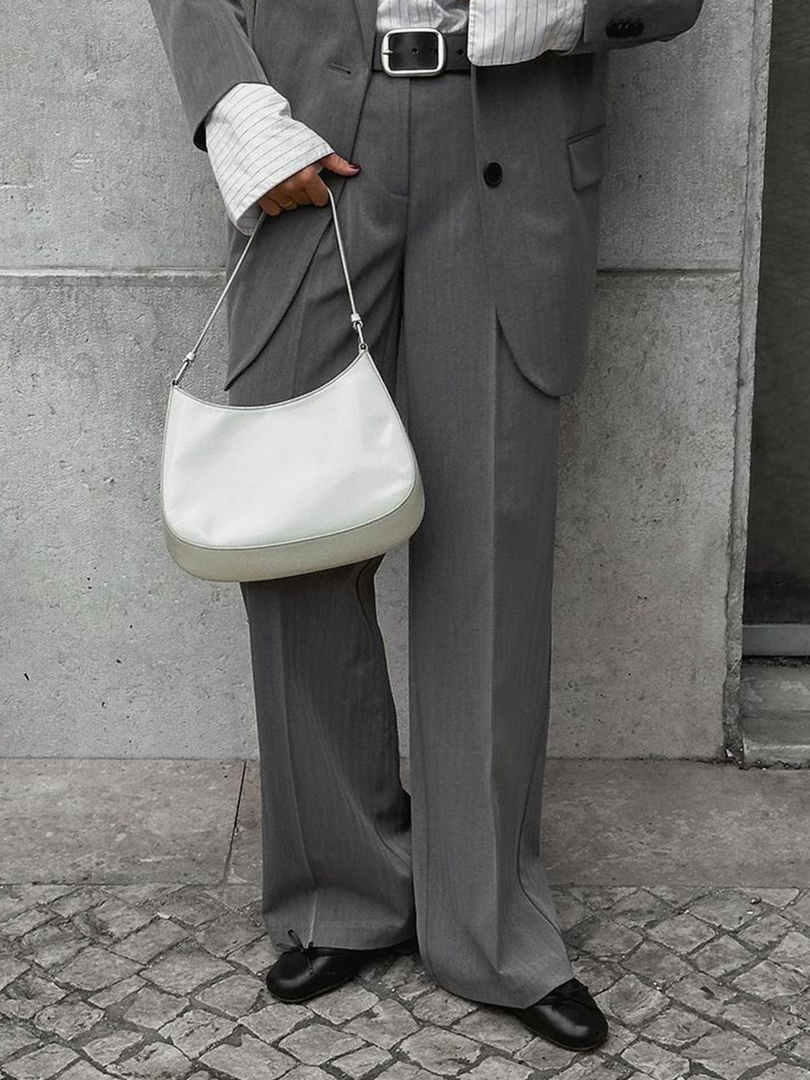 Pantalones de trajes de piernas anchas sueltas transfronterizas Europa y los Estados Unidos 2026 primavera y verano nuevo temperamento clásico recto pantalones de trajes de cintura alta image 1