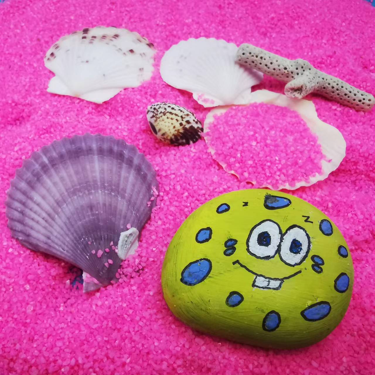 染色彩砂批发 粉色沙滩网红砂 沙漏儿童娱乐沙池用多色染色彩砂