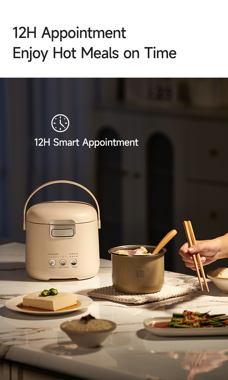 Mini Rice Cooker For Small Households Titanium Liner 1.2 Litre_voghion.com