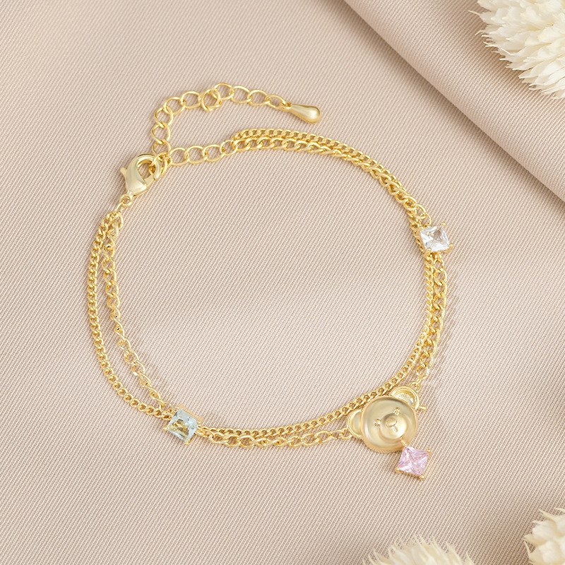 Fashion Bear Copper Plating Zircon Bracelets 1 Piece