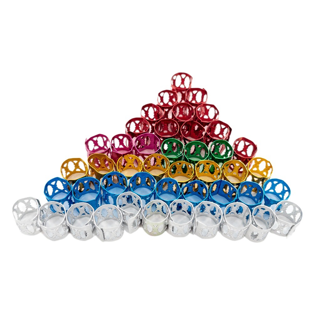 Hair Decoration Dreadlock Accessories Hair Extension Rings Hair Extension Rings Wig Decoration Hollow 7-Color Aluminum Rings Aluminum Rings