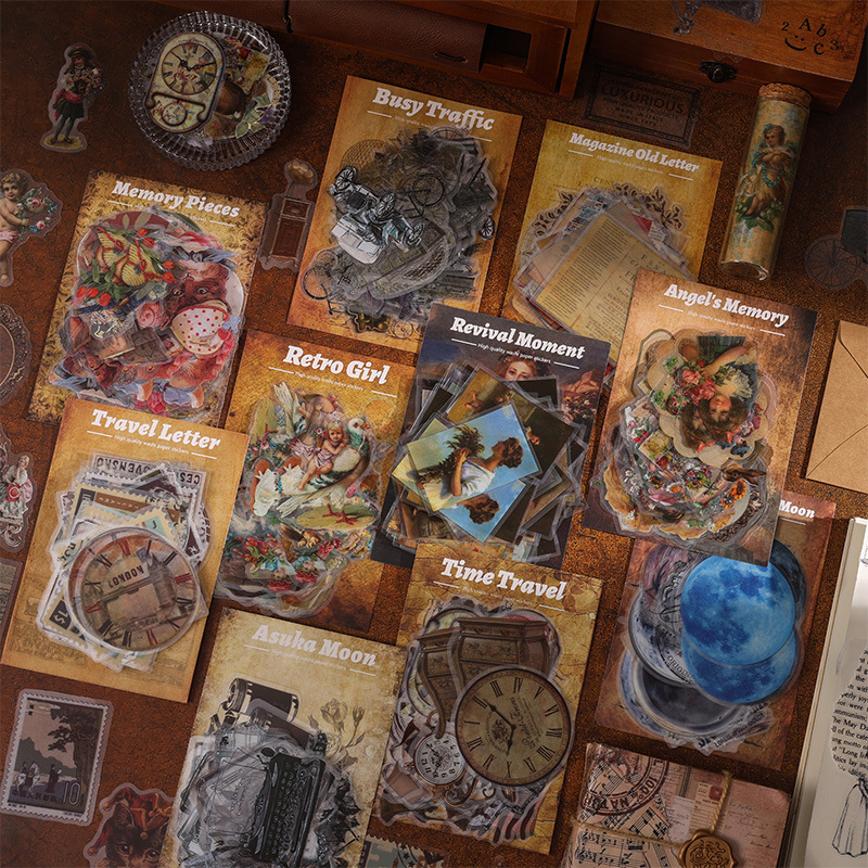 Recuerdos es un castillo serie retro diario impermeable pegatinas bolsa de papel retro niños pegatinas creativo PVC pegatinas