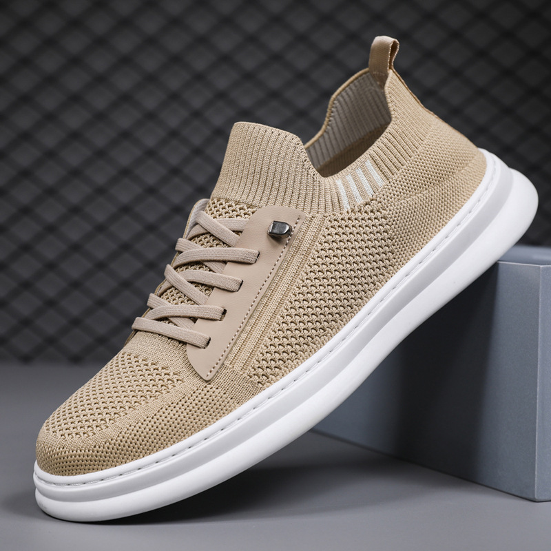 Shoes summer mesh breathable men's shoes new style men's thin flyknit shoes soft-soled slip-on sports casual shoes trendy