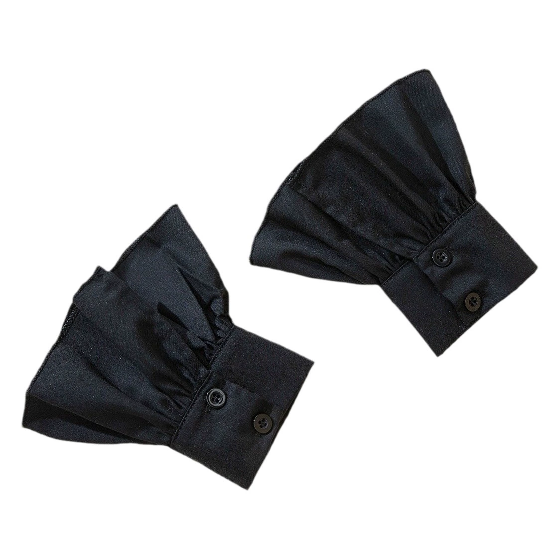 Новая хлопковая рубашка со складками на рукавах, простые женские универсальные декоративные манжеты, свитер, толстовка, короткие и расклешенные рукава.