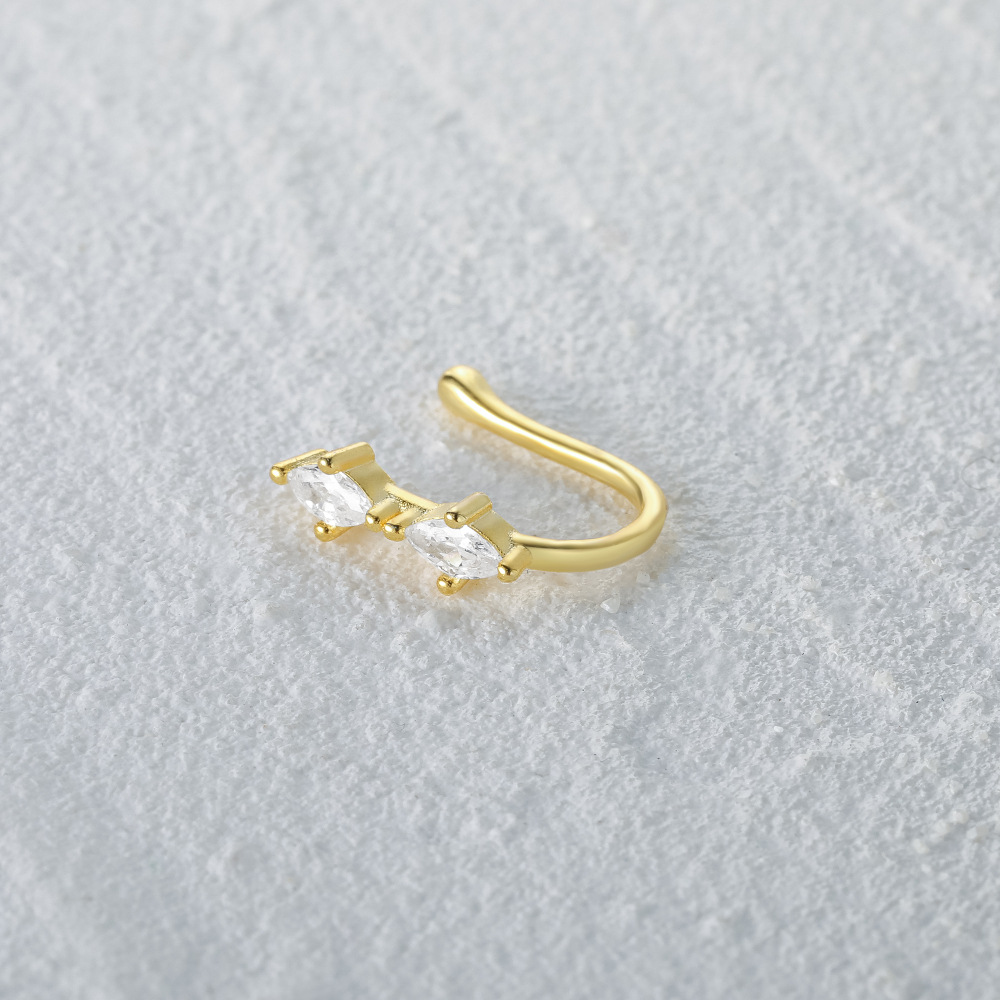 2g Weight Nose Ring Classification 1 Piece Quantity Daily, Street Occasion 925 Sterling Silver Material Star, Moon Pattern Women's Gender Plating Design Simple Style Style 1 Piece Nose Rings & Studs Simple Style Star Moon 925 Sterling Silver Plating 14