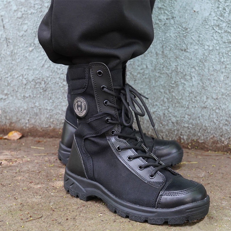 Canvas shoes mesh top light breathable combat boots men's summer tactical boots training boots_voghion.com