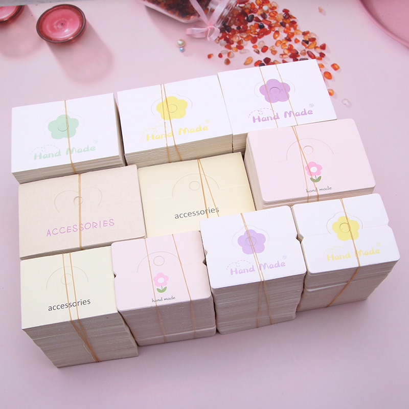 Korean DIY cardboard ornament paper card transparent OPP bag flat mouth packaging bag card head display card hanger tag accessories for hanging