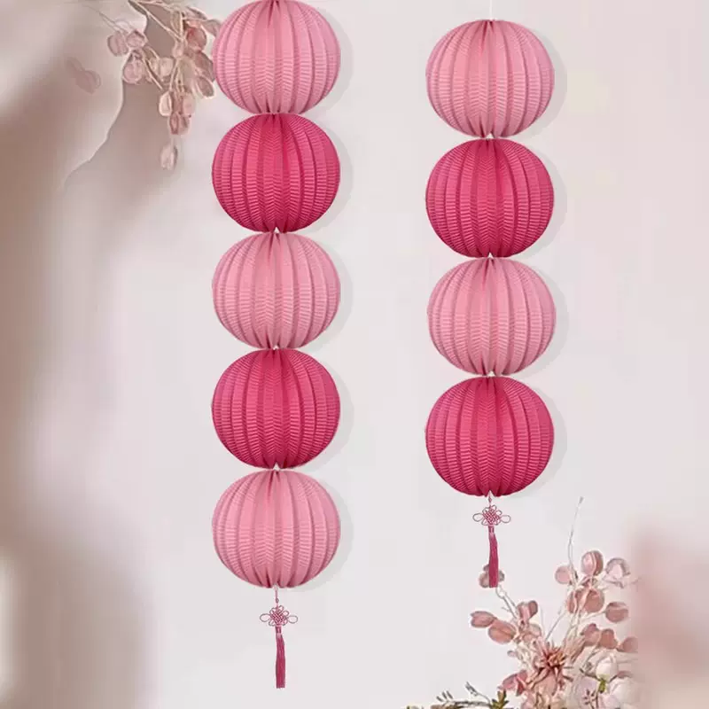 结婚喜字西瓜风琴灯红纸灯笼手工小灯笼春节元宵灯笼婚庆装饰布置