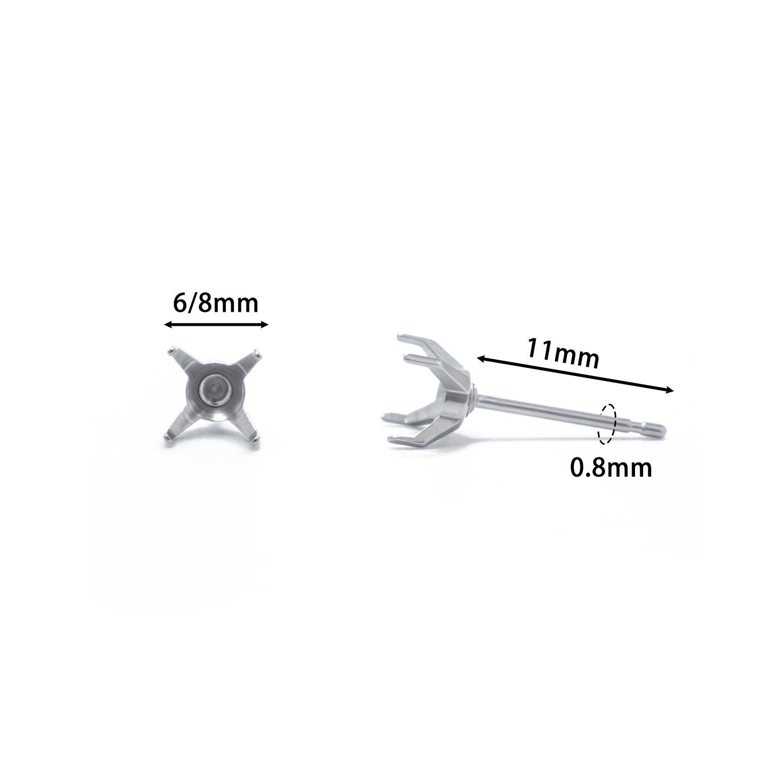メーカー直販チタン鋼ピアス空托直針華子爪ピアスステンレスDIYピアス部品