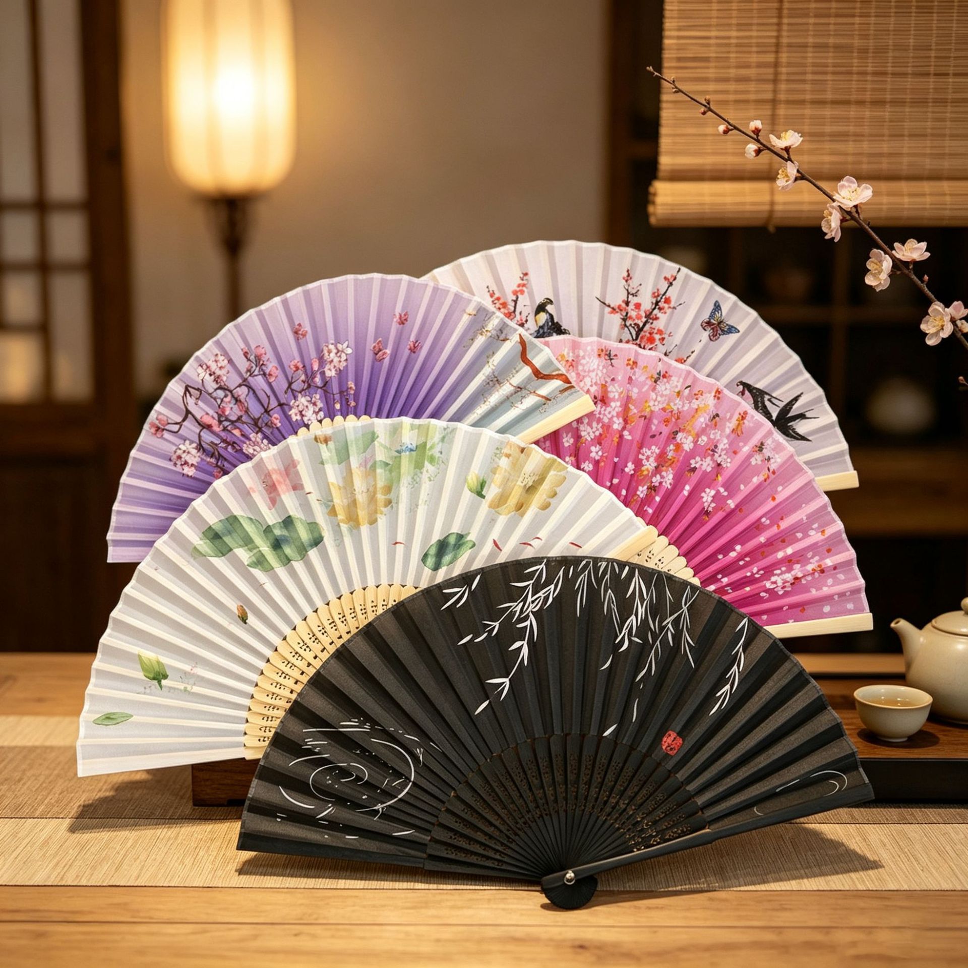 Paño de seda de bambú dama de honor pick-up ventilador plegable femenino ventilador chino estilo antiguo estudiante al por mayor ventilador de estilo japonés productos de bambú image 5