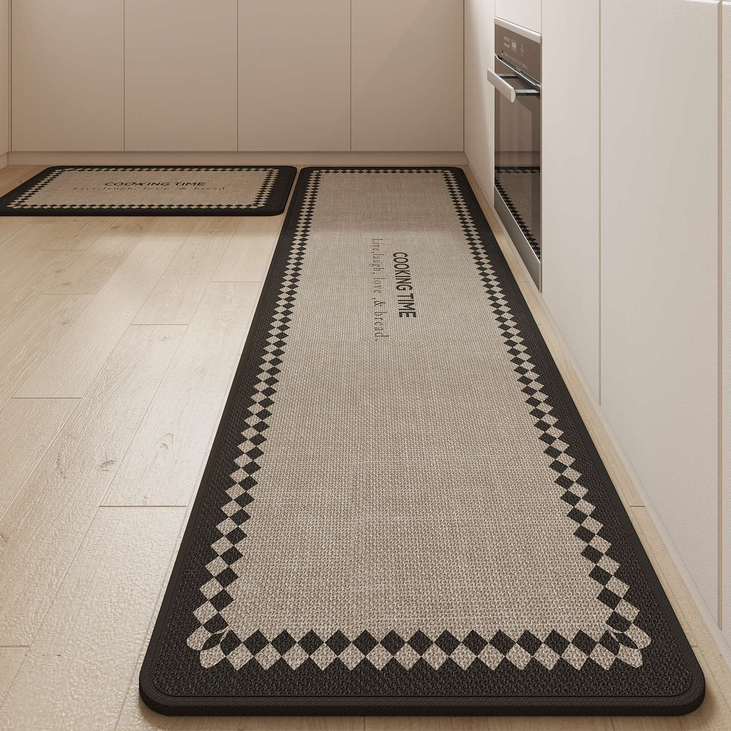 Imitation Linen Kitchen Special Non-Slip Floor Mats That Absorb Water, Oil and Dirt, Household Carpets That Can Be Scrubbed and Wear-Resistant Door Mats