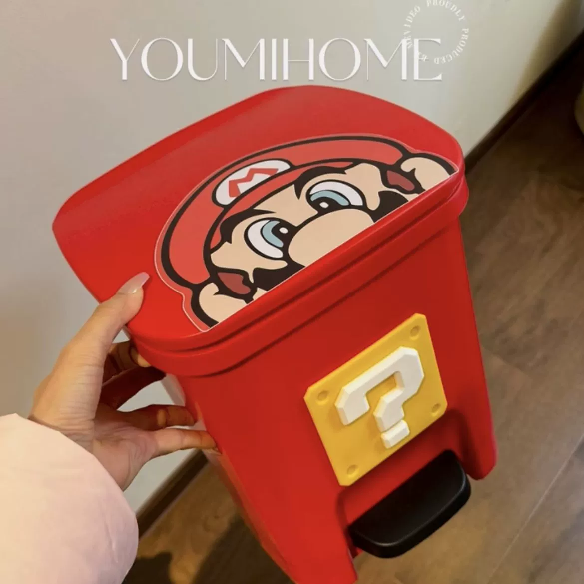 То же стиль Little Red Book милой большой глаз Mario мусорное ведро для гостиной, кухни, ванной, комнатные украшения