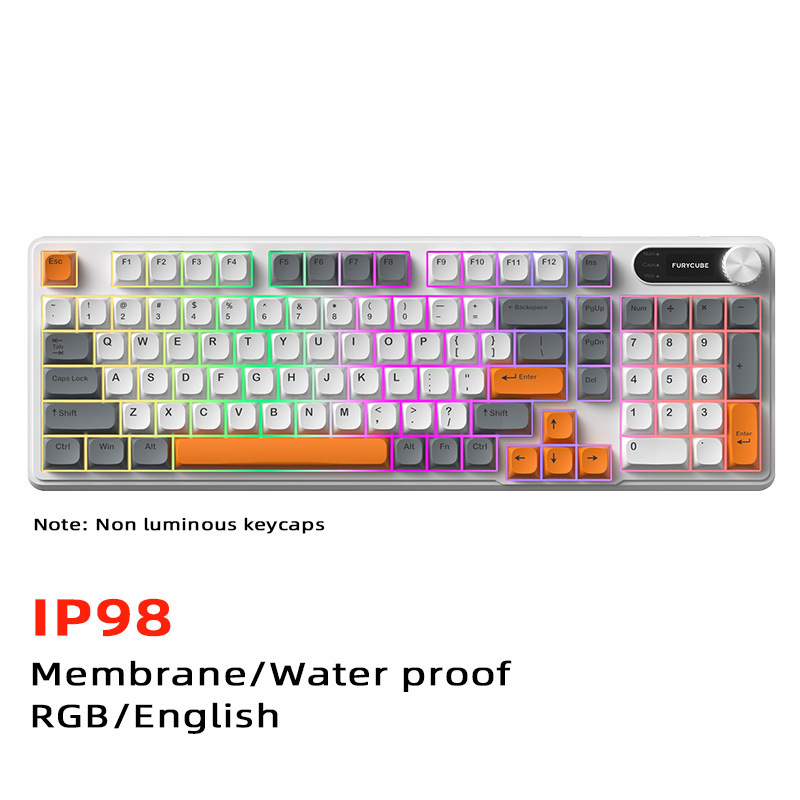 FURYCUBE IP98機械手触り防水キーボードコンピュータゲームコンテスト高颜値有線静音キーボード|undefined