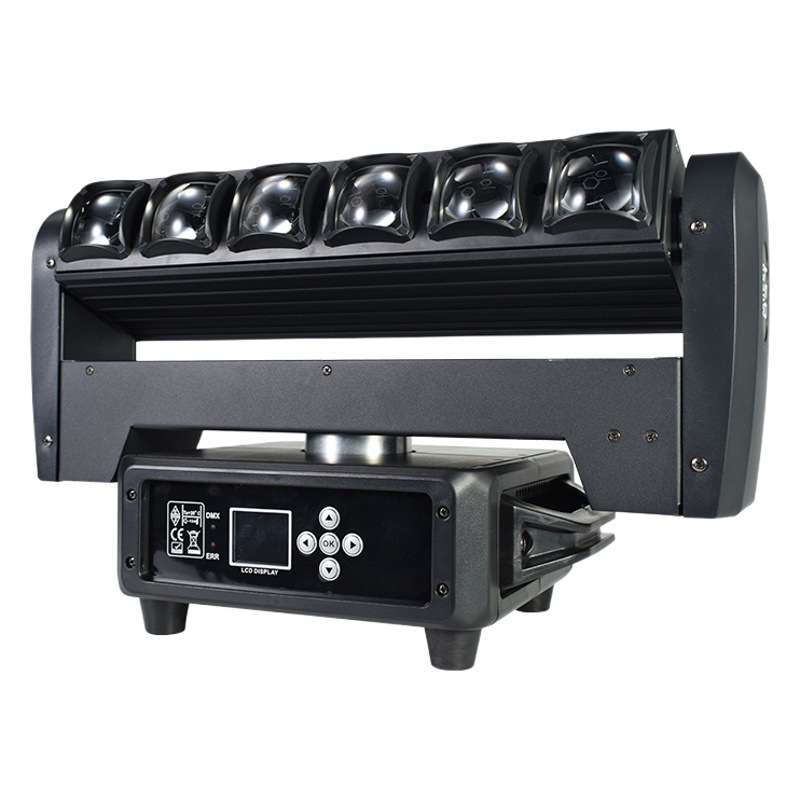 6 40W hoja de doble cara LED Barra de luz estroboscópica faro colorido giratorio sacudiendo la cabeza haz de luz de la etapa