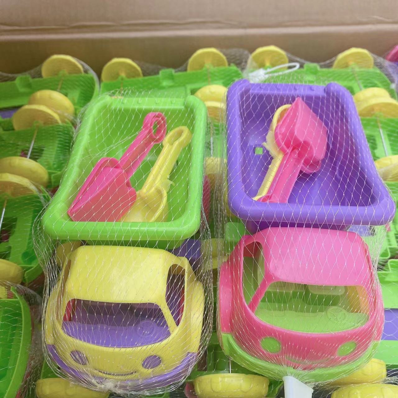 Juguetes para niños, carro de playa, juguetes de agua, bolsas de red de ocio con pala para cavar arena, puesta de arena de verano