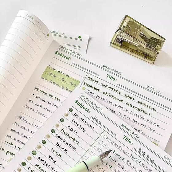 Little Red Book Cool Mint Korean Style Simple Retro Column b5 Pat Paper Notes Students High Yan Value Postgraduate Entrance Examination ins
