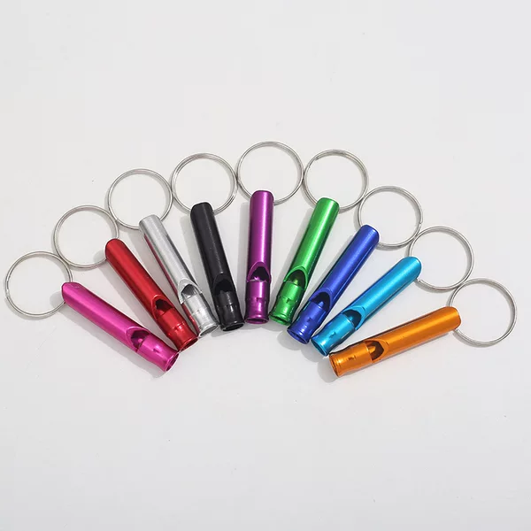 Factory supply outdoor small aluminum alloy whistle keychain life-saving supplies whistle life-saving whistle wholesale