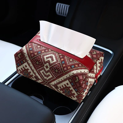 Car Tissue Box Chinese Style Car tissue box/set - wine-red