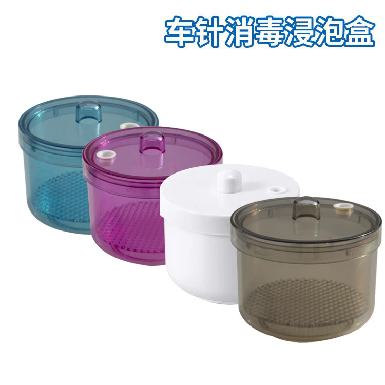 Caja de desinfección de aguja de coche plástico dental con tapa filtro pantalla limpieza taza de remojo aguja de coche resistente a altas temperaturas caja de remojo material oral