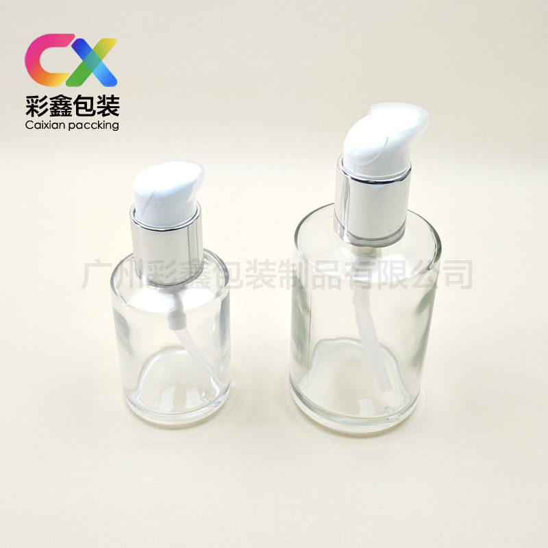 新款现货60-125ml多效全能乳液精华液瓶企鹅按压泵斜肩香水分装瓶|undefined