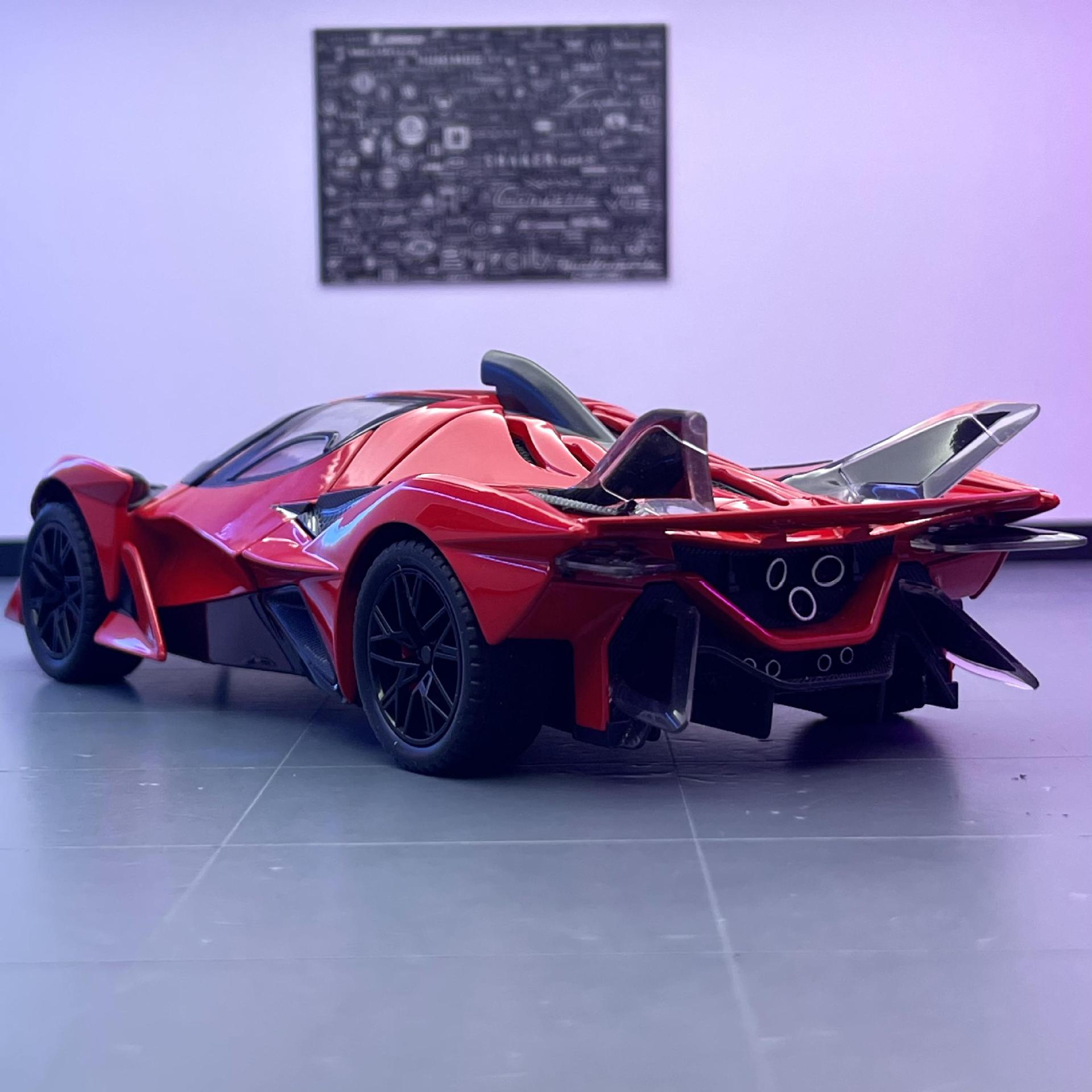 Nuevo modelo de coche de aleación Haodi 1:24 Apollo sol Dios deportivo coche sonido y luz Tire hacia atrás coche de juguete modelo de música adornos