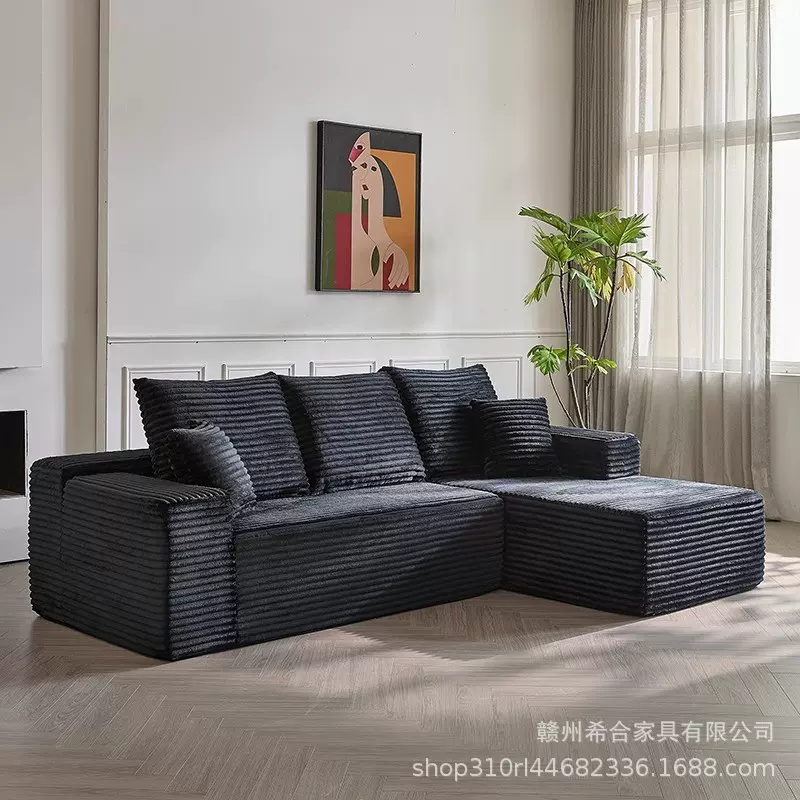 跨境专供压缩沙发极简免安装现代风家用舒适客厅展厅组合拼装L型