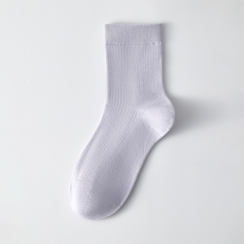 【百棉抗菌】袜子女夏薄款纯棉中筒袜竖条防臭女袜抗起球无骨棉袜|undefined