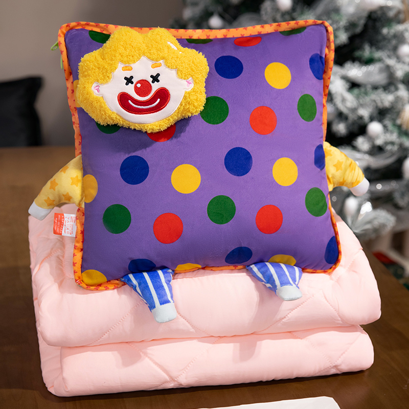 Cojín Manta 2 en 1 de Payaso 2 en 1 de Peluche para Oficina y Coche