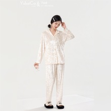 2025新款玉白菜棉底金钻绒翻领长袖长裤套装休闲可外穿女士家居服