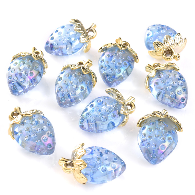 56g Weight Pendant Jewelry Making Type 23*32mm Jewelry Making Size DIY Jewelry Accessories Classification 10 PCS/Package Quantity Acrylic Material Strawberry Pattern Plating Design Sweet Style 10 PCS/Package 23*32mm Arylic Strawberry Pendant 4