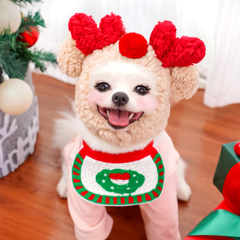 犬の猫のペットのクリスマスの帽子のよだれのタオルはポケットのテディ法の闘博美の秋冬の服の装飾用品を囲みます。|undefined