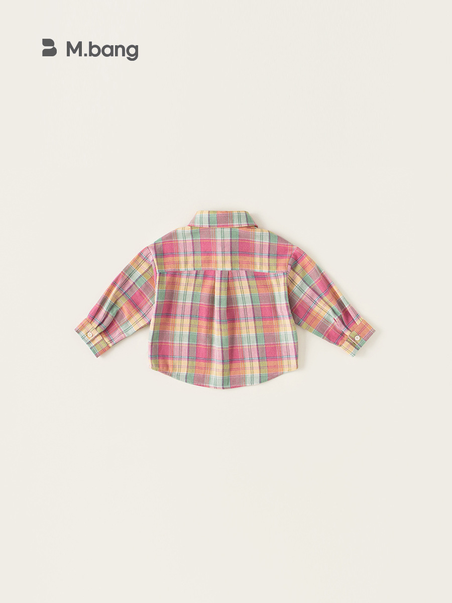 Yoobao ropa infantil camisa de niña de otoño nueva camisa de niña coreana de manga larga camisa a cuadros cardigan