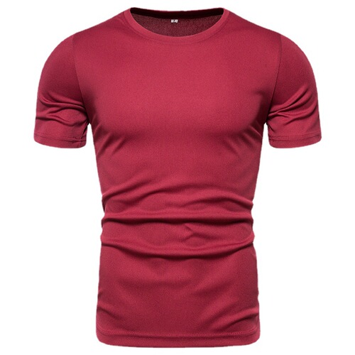 2025 Amazon WISH Summer New Men's Short Sleeve Solid Color T-Shirt Casual Crew Neck Base Shirt Large Size (Large