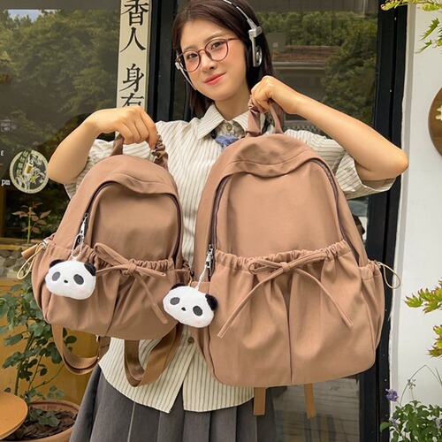 Backpack for Girls Students (3-6 years) - Pure Color Simple Double Strap Bag, Mallow Color, Suitable for Primary and Middle School Students, Study Commute Bag