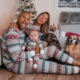 套装ebay圣诞欧美亚马逊睡衣家庭2022好款家居服亲子装